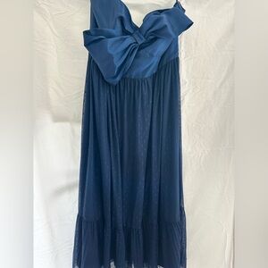 Anthropology Hutch Navy midi Bow dress